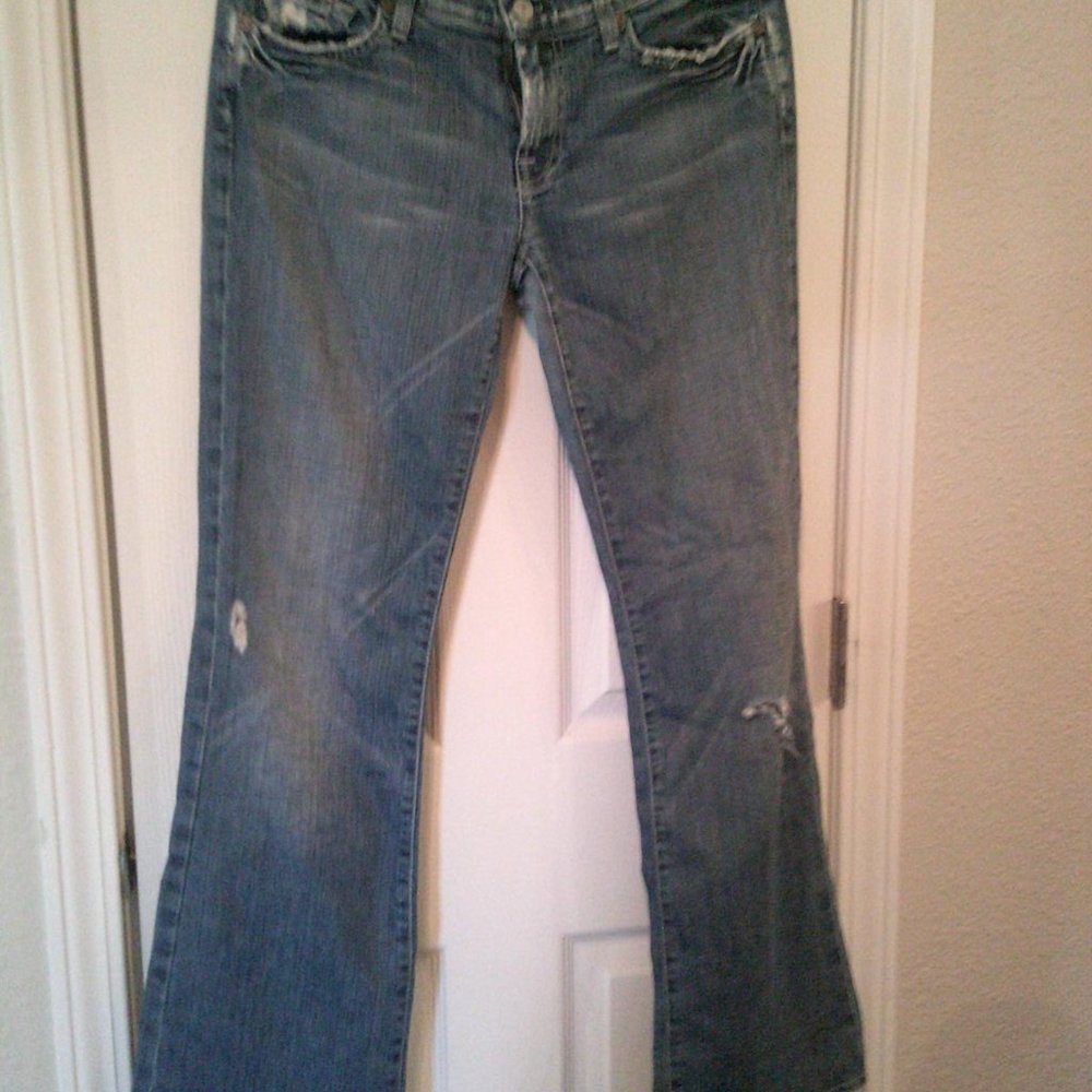 7 For All Mankind Distressed w/ Braided Pocket Jeans (10/30)